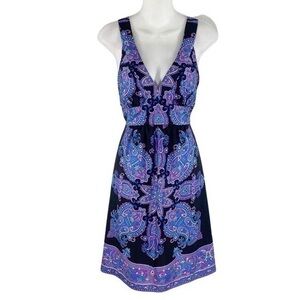 Tibi black paisley print silk sleeveless dress